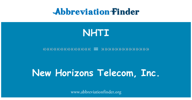 NHTI: Nova obzorja Telecom, Inc
