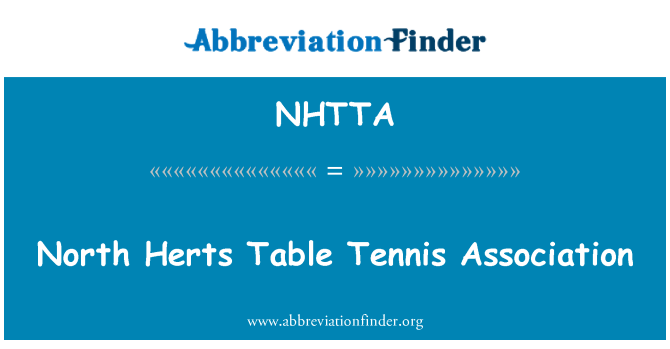 NHTTA: North Herts Table Tennis Association
