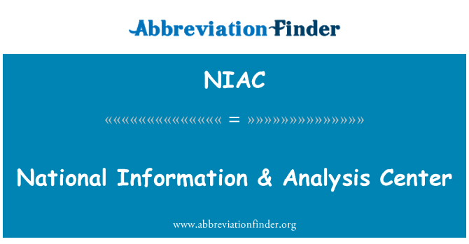 NIAC: Nacional de informação & centro de análise