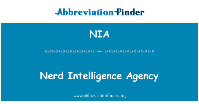 NIA: Aġenzija tal-intelliġenza nerd