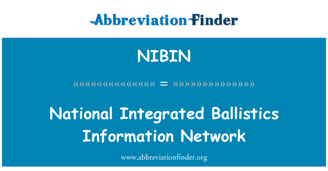 NIBIN: In-Network ta ' informazzjoni nazzjonali Ballistics integrata