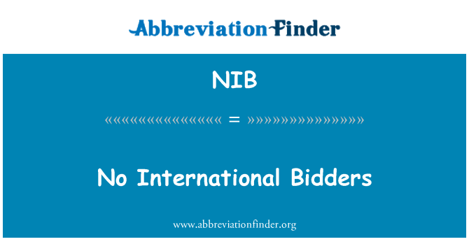 NIB: No International Bidders