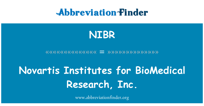 NIBR: Institutos Novartis para la investigación biomédica, Inc.
