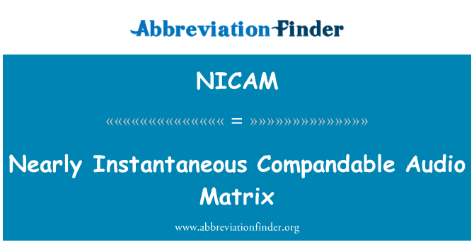 NICAM: 幾乎瞬間 Compandable 音訊矩陣