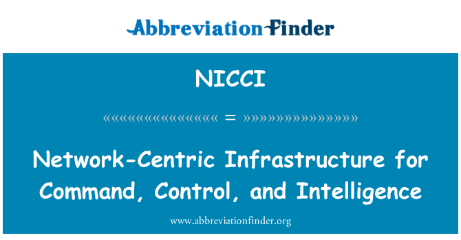 NICCI: Network-Centric Infrastructure for Command, Control, and Intelligence