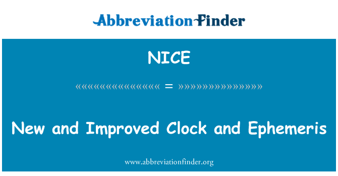 NICE: Naujas ir patobulintas laikrodis ir Efemeryda