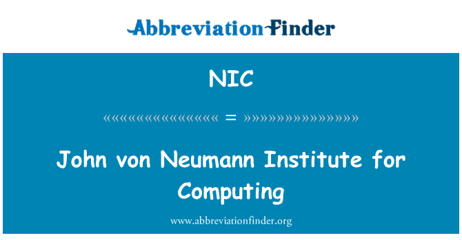 NIC: John von Neumann Institut pengkomputeran
