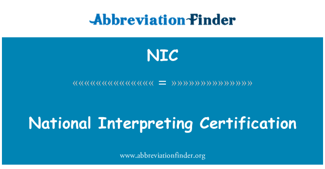 NIC: Interpretació Nacional de certificació