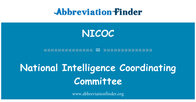 NICOC: Comité de coordenação nacional de inteligência