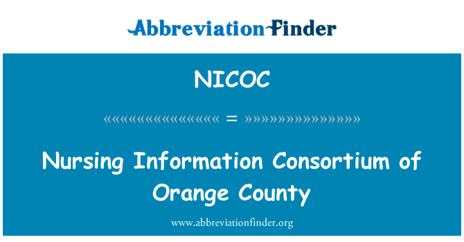 NICOC: Îngrijire informaţii consorţiu de Orange County