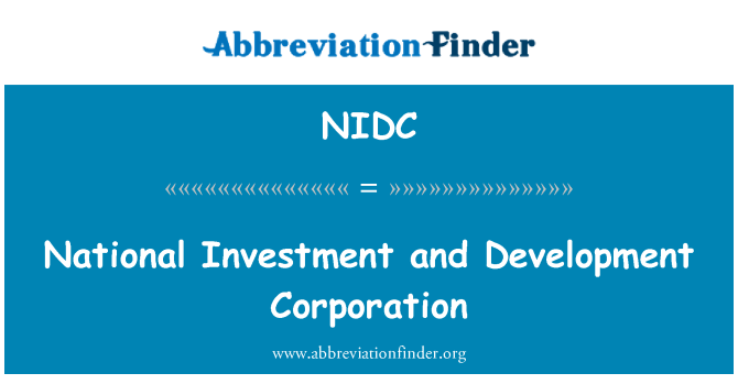 NIDC: Národní investiční a rozvojová korporace