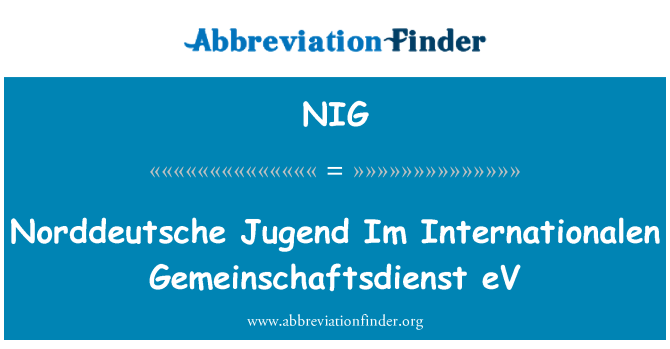 NIG: Norddeutsche Jugend Im Internationalen Gemeinschaftsdienst eV