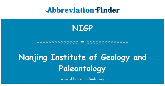 NIGP: 中国科学院南京地质与古生物