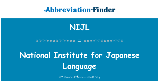 NIJL: Istitut nazzjonali għall-lingwa Ġappuniża