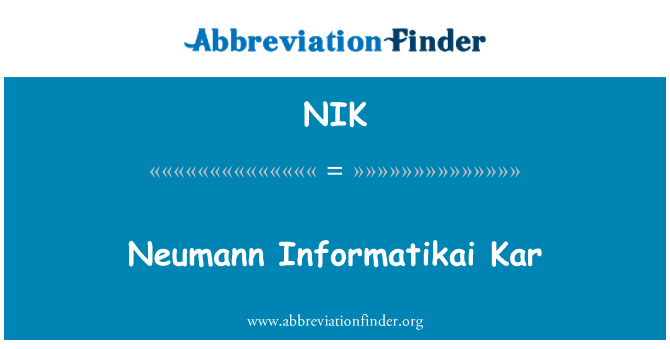 NIK: Neumann Informatikai Kar