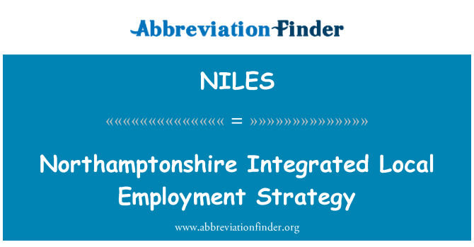 NILES: Northamptonshire ολοκληρωμένη στρατηγική τοπικής απασχόλησης