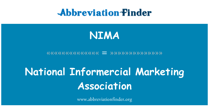 NIMA: National Informercial Marketing Association