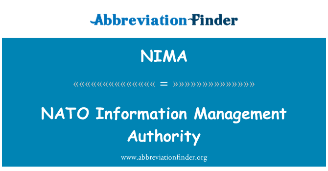 NIMA: NATO Information Management Authority