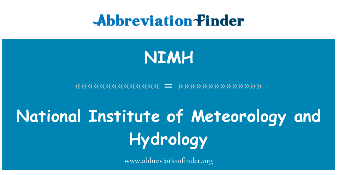 NIMH: المعهد الوطني للأرصاد الجوية والهيدرولوجيا
