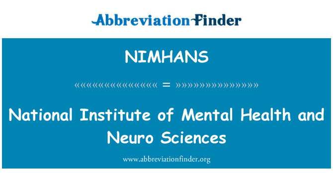 NIMHANS: Instituto Nacional de Salud Mental y ciencias neuras