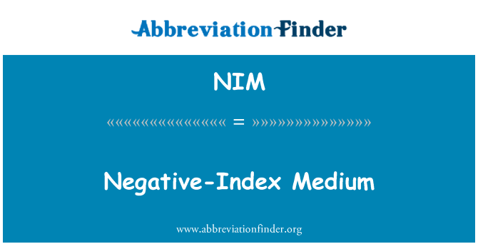 NIM: Negatieve-Index Medium