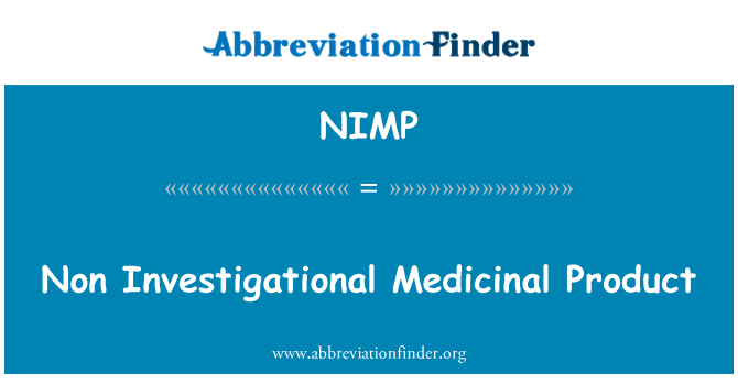 NIMP: 非研究藥用產品