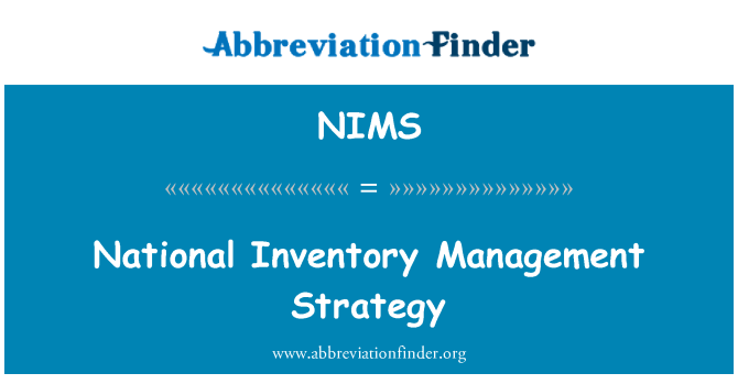 NIMS: Nasyonal Inventaire, Gestion estrateji