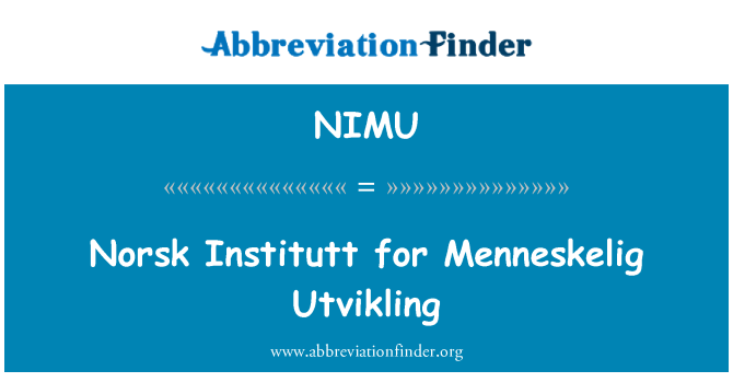 NIMU: Norsk Institutt bagi Menneskelig Utvikling
