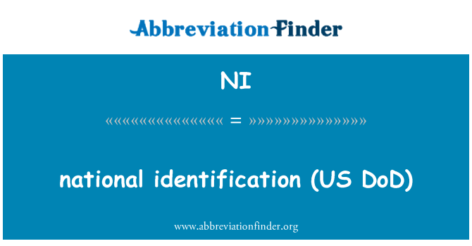 NI: Národní identifikace (US DoD)