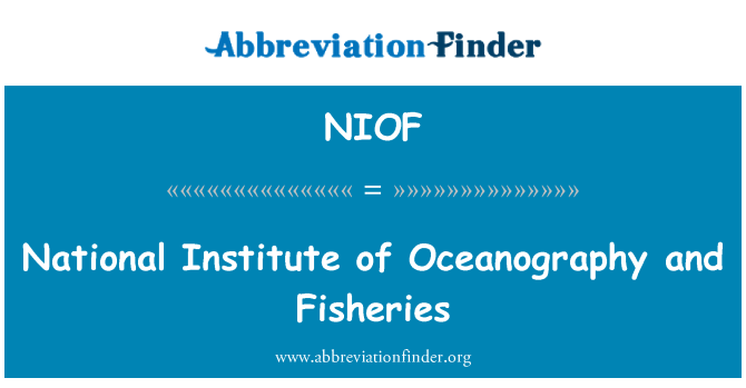 NIOF: Nationale Institut for oceanografi og fiskeri