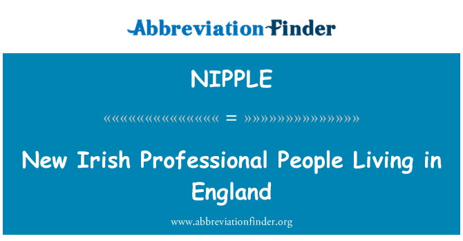 NIPPLE: Nouveau professionnel irlandais vivant en Angleterre