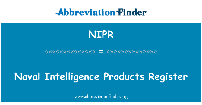 NIPR: Registro prodotti Naval Intelligence
