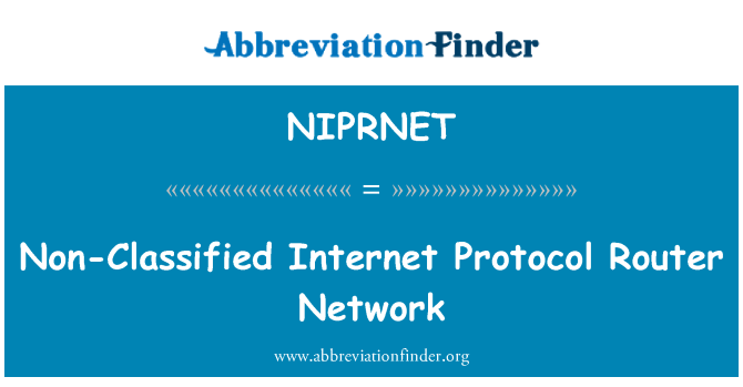 NIPRNET: Neklasificiranih Internet Protocol Router mreže