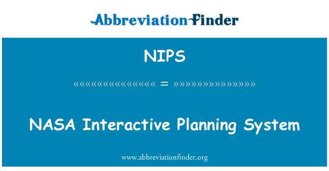 NIPS: NASA Interactive Planification sistèm