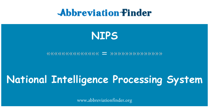 NIPS: Sistema di elaborazione di Intelligence nazionale