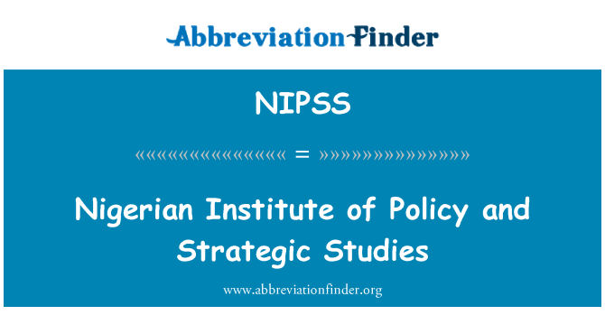 NIPSS: Nigeeria poliitiliste ja strateegiliste uuringute