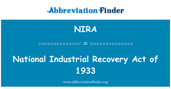 NIRA: Национального промышленного подъема закон 1933