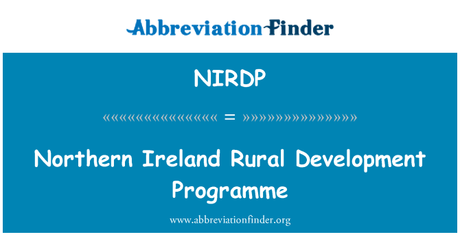 NIRDP: Northern Ireland Rural Development Programme