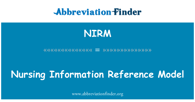 NIRM: Zdravstvene nege informacije referenčni Model