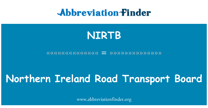 NIRTB: Lembaga Pengarah Pengangkutan Jalan Ireland Utara