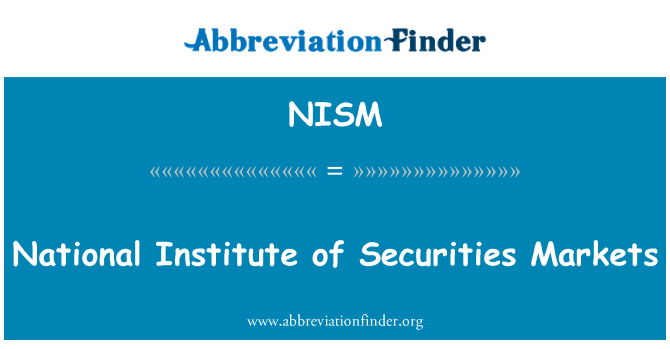 NISM: Siseriiklike väärtpaberite turgude