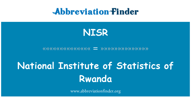 NISR: Institut Nacional d'Estadística de Rwanda