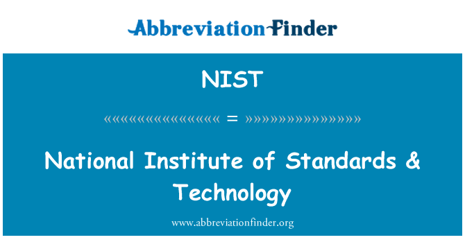 NIST: Institut Nasional standar & teknologi