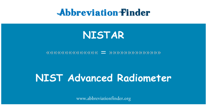 NISTAR: SNST avvanzat radjometru