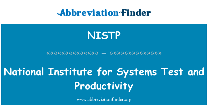 NISTP: National Institute for systemer Test og produktivitet