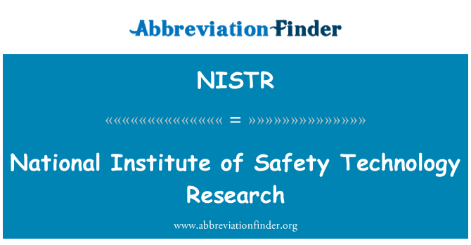 NISTR: Nacionalni inštitut za varnost Technology Research