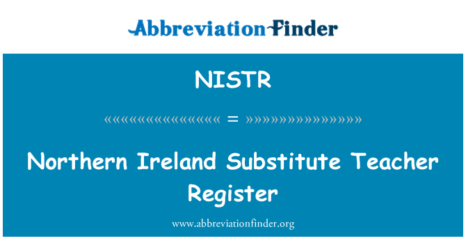 NISTR: 北爱尔兰替代老师登记册