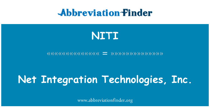 NITI: Bersih integrasi Technologies, Inc