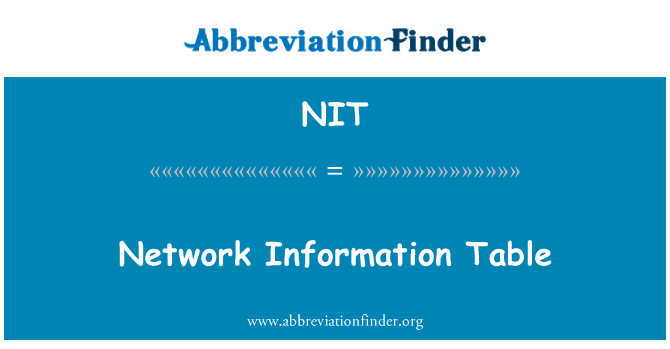 NIT: Tabel informasi jaringan