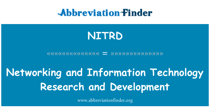 NITRD: Netwerking u riċerka tat-teknoloġija tal-informazzjoni u l-iżvilupp
